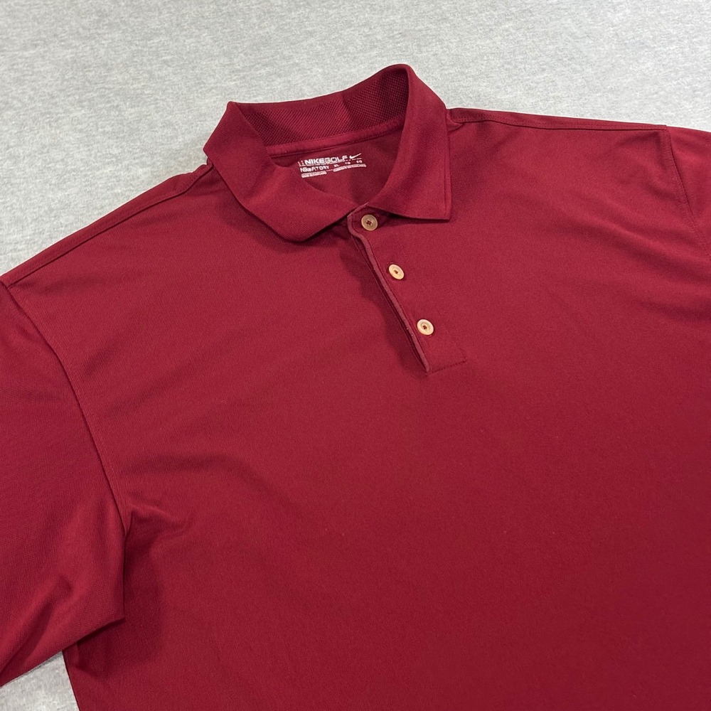 Nike Golf Mens Fit Dry Polo Shirt XL Burgundy Red Short Sleeve Athletic RN56323
